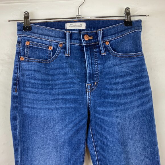 Madewell Womens Sz 26 Short Cali Demi Boot Blue Stretch Jeans - Picture 3 of 10